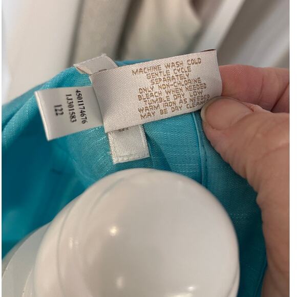 Chico's Women's Size 0 XS Turquoise Lightweight Sheer Blouse & Tank Set #0137 - Picture 9 of 9